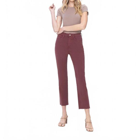 VERVET BY FLYING MONKEY Denim - NEW VERVET BY FLYING MONKEY beaujolais high rise straight jeans in maroon